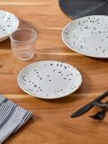 Plate with a gold rim - white - SINSAY - small1