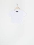 Plain crop top - white - SINSAY - small2