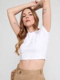 Plain crop top - white - SINSAY - small3