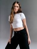 Plain crop top - white - SINSAY - small1