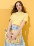 Oversized-lõikega T-särk - helekollane - SINSAY - small5