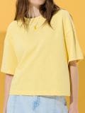 Oversized-lõikega T-särk - helekollane - SINSAY - small1