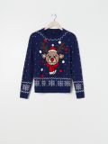 Sweter z lampkami LED - granatowy - SINSAY - small4
