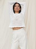 Sweter ażurowy - kremowy - SINSAY - small3
