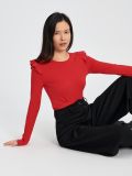 Bluză cu volane - roșu - SINSAY - small4