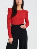 Bluză cu volane - roșu - SINSAY - small3