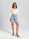 Bluza z dolgimi rokavi - krema - SINSAY - small5