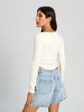 Bluza z dolgimi rokavi - krema - SINSAY - small2