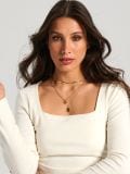 Bluza z dolgimi rokavi - krema - SINSAY - small3