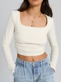 Bluza z dolgimi rokavi - krema - SINSAY - small4