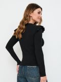 Bluză cu volănașe - negru - SINSAY - small7