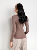 Majica z dolgimi rokavi - kava - SINSAY - small2