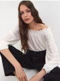 Bluzka hiszpanka - kremowy - SINSAY - small1