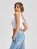 Top s tankimi naramnicami - bela - SINSAY - small4