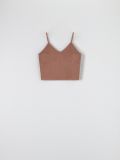 Crop top na ramiączkach - beżowy - SINSAY - small4
