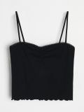 Crop top s bretelama - crno - SINSAY - small3