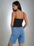 Crop top s bretelama - crno - SINSAY - small2