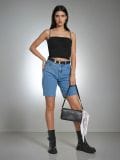 Crop top s bretelama - crno - SINSAY - small4