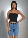 Crop top s bretelama - crno - SINSAY - small5