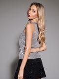 Paillettentop - Silber - SINSAY - small2