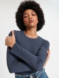 Gerippte Bluse - Grau - SINSAY - small1