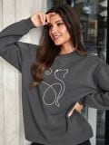 Bluza ze wzorem - szary - SINSAY - small1
