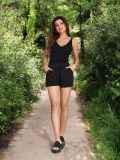 Pleteni pamučni šortsevi - crno - SINSAY - small1