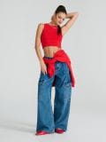 Traperice cargo wide leg - mornarsko plava - SINSAY - small1