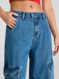 Traperice cargo wide leg - mornarsko plava - SINSAY - small4
