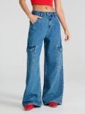 Traperice cargo wide leg - mornarsko plava - SINSAY - small5