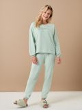 Set pijama din bumbac - verde-deschis - SINSAY - small1