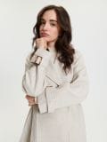 Jakna s pasom - krema - SINSAY - small4