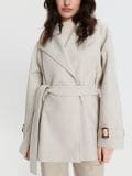 Jakna s pasom - krema - SINSAY - small1
