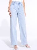 Джинси wide leg - синій - SINSAY - small1
