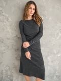 Midi pletena obleka - temno siva - SINSAY - small1