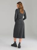 Midi pletena obleka - temno siva - SINSAY - small2
