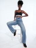 Wide leg farmerke - steel blue - SINSAY - small5