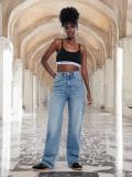 Wide leg farmerke - steel blue - SINSAY - small3