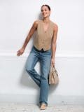 Wide leg farmerke - steel blue - SINSAY - small9