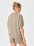 Φούτερ με κοντό μανίκι soft touch - μπεζ - SINSAY - small2