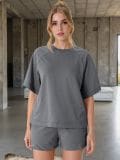 Dukserica s kratkim rukavima soft touch - plava - SINSAY - small1