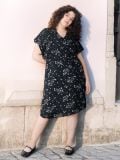 Midi φλοράλ φόρεμα PLUS SIZE - μαυρο - SINSAY - small5