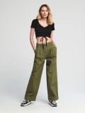 Crop top cu șnur decorativ - negru - SINSAY - small2
