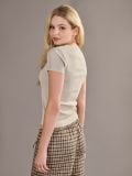Футболка basic із трикотажу в рубчик - нюдовий - SINSAY - small5