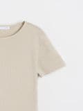 Футболка basic із трикотажу в рубчик - нюдовий - SINSAY - small9