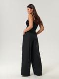 Kalhoty s příměsí lnu - černá - SINSAY - small8