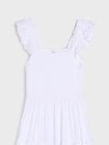 Maksi obleka s plastastim krilom - bela - SINSAY - small8