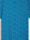 Majica z dekorativnim potiskom - modra - SINSAY - small9