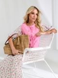 Pletena shopper torba - krem - SINSAY - small5