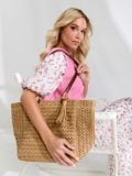 Pletena shopper torba - krem - SINSAY - small1